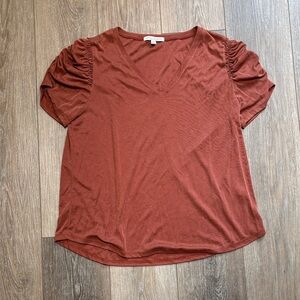 Rust V-Neck Women's Top